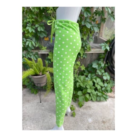 Disney Pluto Pyjama Pants Fleece Green Polkadots - Picture 8 of 9
